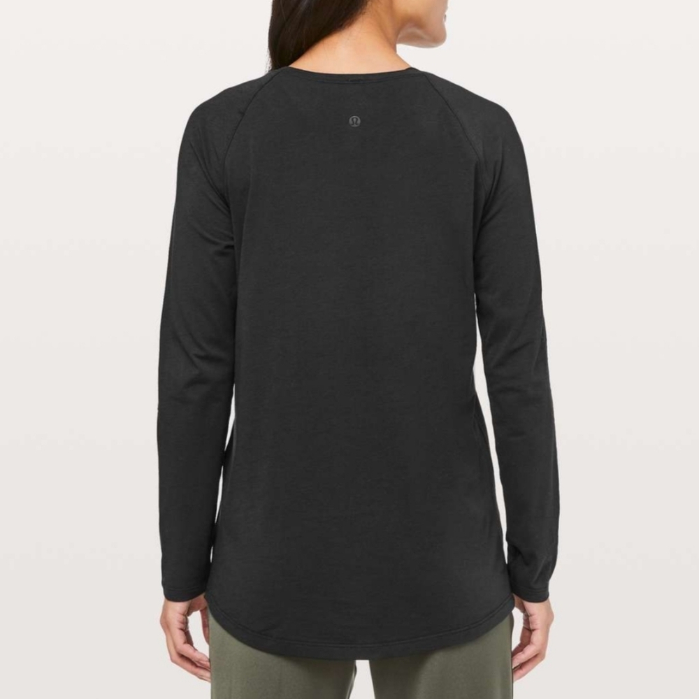 Lululemon Emerald Long Sleeve Tee Pima Cotton Black